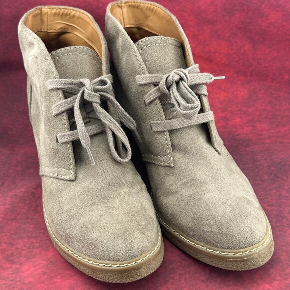 Merona Shoes - MERONA WOMEN'S FAUX SUEDE LACE-UP ANKLE BOOTIES IN TAUPE/TAN COLOR SIZE 8